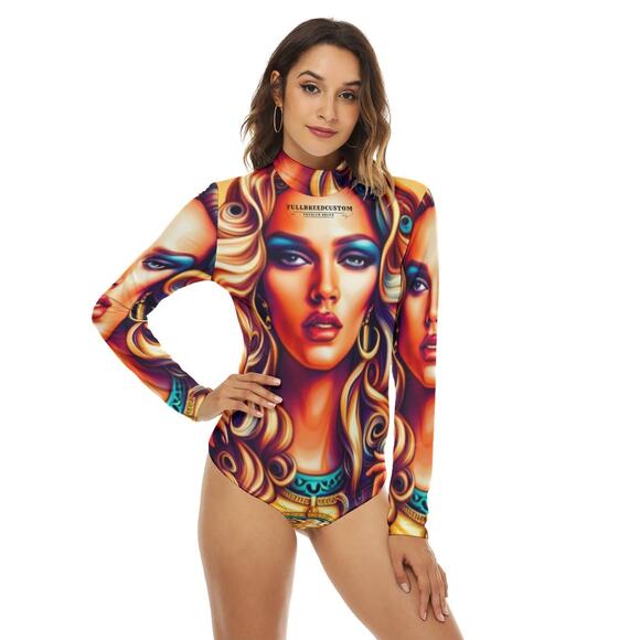 Yoycol Other - FullbreedCustom Print Women's Turtleneck Long Sleeve Bodysuit